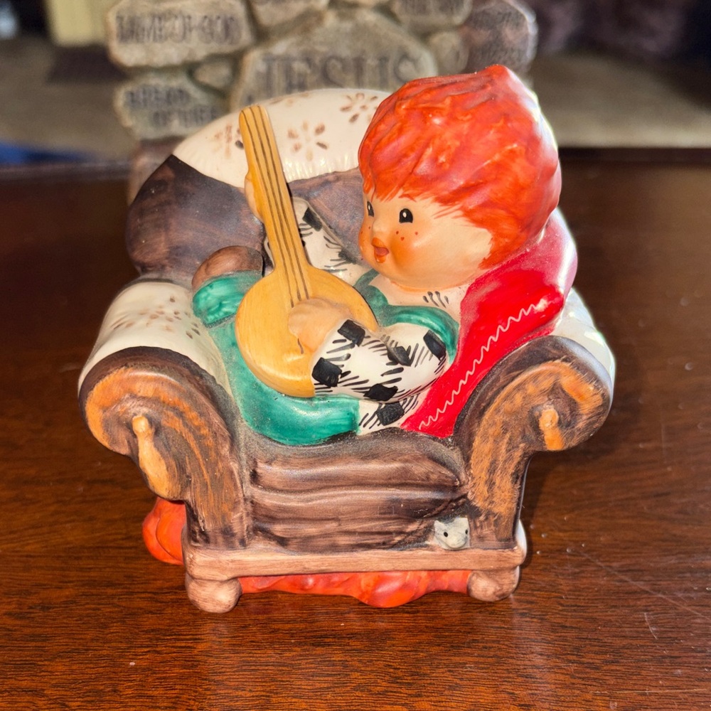 Goebel Hummel Figurine vtg Germany Redheads byj22 Off Key 1958 banjo